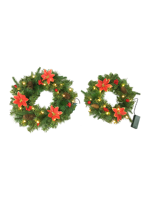 PVC PE Pine Needle Series-38CM Coroana de Craciun Plus Decoratiuni